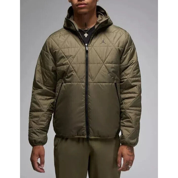Nike Air Jordan Men's Therma FIT Jacket Olive Green Size XL XXL Large NWT - Picture 1 of 8